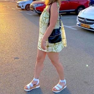 Green and white romper/dress